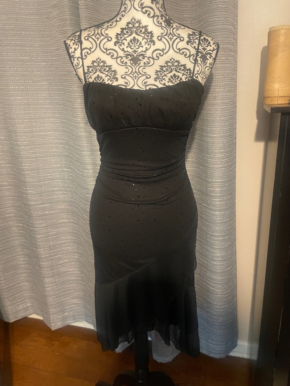 Ruby Rox Black Midi Dress with Subtle Sparkle